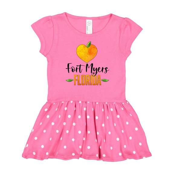 Inktastic Fort Myers Florida Orange in Heart Gift Baby Girl Dress
