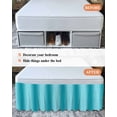 thumbnail image 7 of Teal Ombre Wrap Around Bed Skirts for California King Bed 18" Drop,Bed Skirt with Adjustable Elastic Belt Dust Ruffle Bed Valance for Bedroom Modern Abstract Art Farmhouse Gradient Bed Frame Cover, 7 of 7