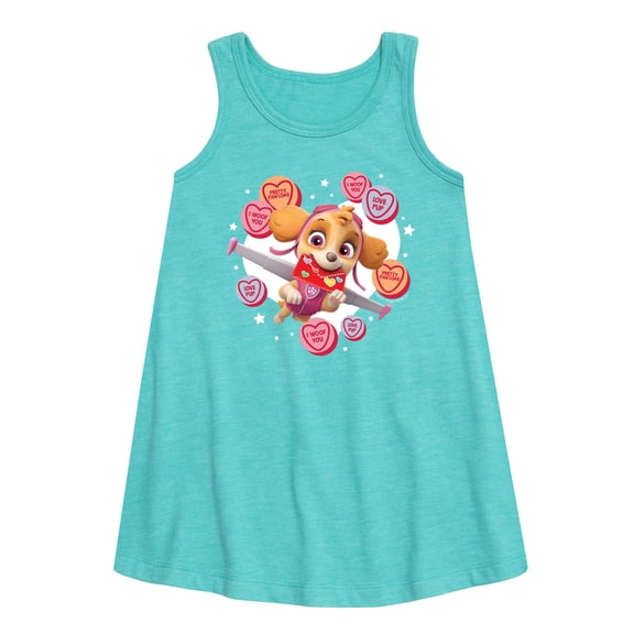 Paw Patrol - Skye Conversation Hearts - Toddler and Youth Girls A-line Dress