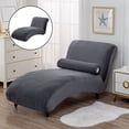 thumbnail image 3 of Cubierta de chaise lounge Sunnimix Lavable Cove Decoración Alta Mobiliario Stretch Gris, 3 of 7