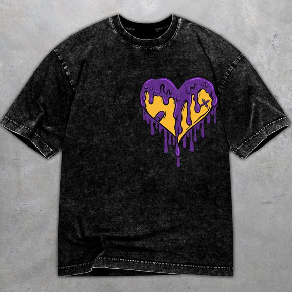 4 Imperial Purple 4s Washed Shirt, Dripping Heart, Shirts Match Sneakers