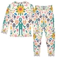 thumbnail image 2 of FORMRS Long Sleeve Top and Pants Pajama Set for Niños 2-Piece Sleepwear, Sizes 18M-8Y, Abstract Floral, 2 of 6
