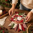 thumbnail image 4 of Festive Quilted Christmas Door Hanging DIY Sewing Kit, Christmas Quilted Bow DIY Kit with Fabric, Batting, Thread, Templates & Instructions, Patchwork Decor Kit for Door Wall Display(Santa Claus), 4 of 6