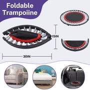 FAIZHI Foldable Mini Trampoline, 40 Rebounder Trampoline for Adults, Indoor Fitness Trampoline Exercise Workout Rebounder with Durable Bungees Outdoor/Garden