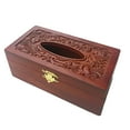 thumbnail image 3 of SPRING PARK Tissue Box Cover, Vintage Wood Toilet Tissue Box Holder, Large Handmade Decorative Tissue Dispenser, 3 of 6