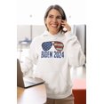 thumbnail image 3 of Election 2024 Biden USA Patriotic Aviator Glasses Mens Pullover Hoodie, 3 of 5