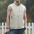 thumbnail image 2 of Dwelliawo Vest for Men Quick Dry Outdoor Vest Multi Pockets Travel Lightweight Casual Jackets Zip Up Sleeveless Vests White XL, 2 of 5
