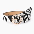 thumbnail image 2 of SWSMCLT Women's Faux Leather Belt For Dress Wide Metal Buckle Fashion PU Belt Metal Spring Zebra One Size, 2 of 2
