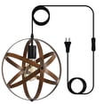 thumbnail image 5 of Vintage Metal Pendant Light, Industrial Metal Spherical Pendant Displays Changeable Hanging Lighting with 15 Ft Plug in Cord and On/Off Switch, 5 of 10