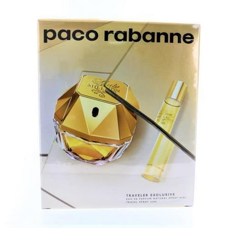 Paco Rabanne Lady Million , 2 Pc Gift Set 2.7oz EDP Spray, 0.68oz EDP Travel Spray