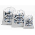 thumbnail image 1 of Darling Souvenir White Season'S Greetings Christmas Custom Party Supplies Favor Bags&nbsp;Drawstring Pouches&nbsp;15 Pieces, 1 of 5