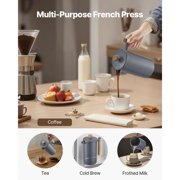 KFFKFF Stainless Steel French Press Coffee Maker, 304 Stainless Steel, 34oz, Black