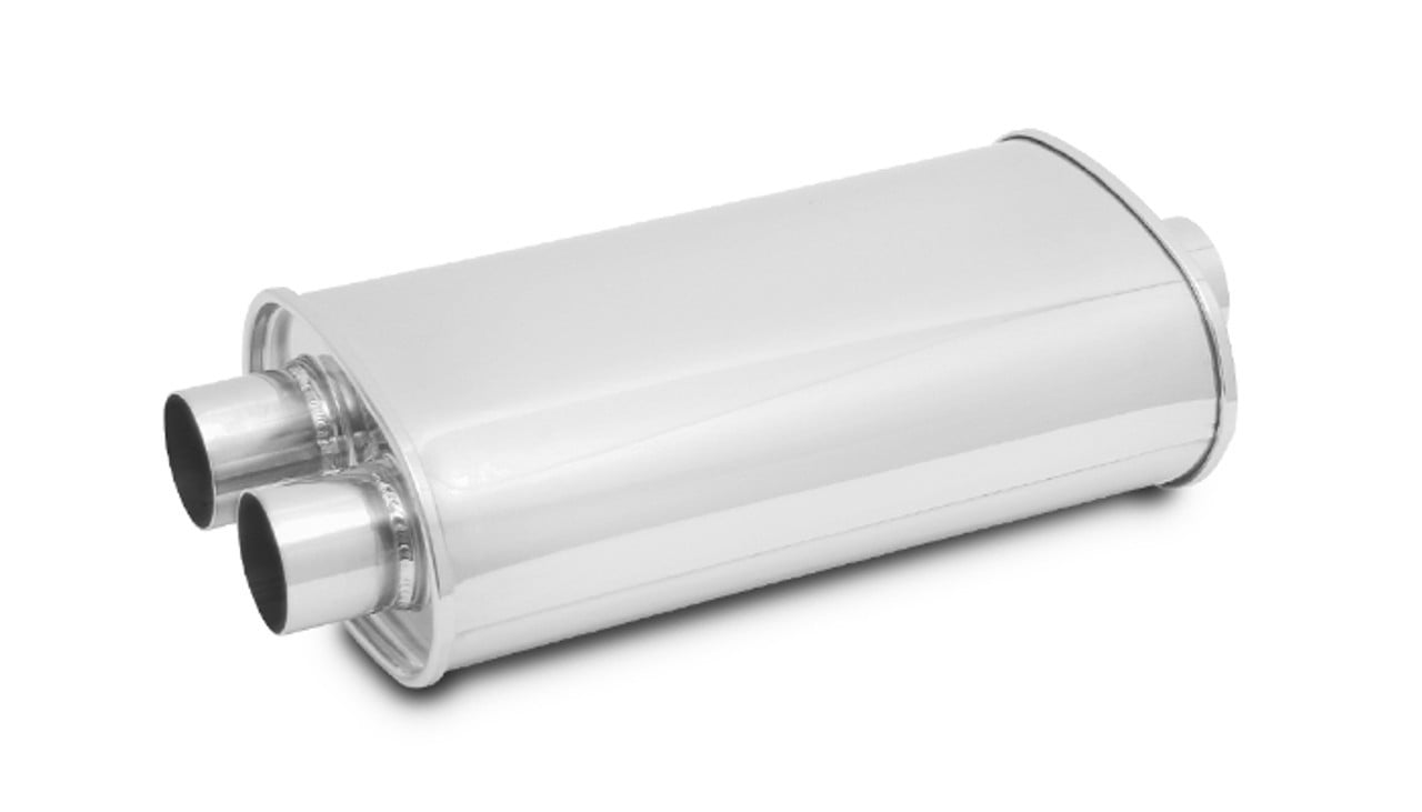 Vibrant Performance 1110 VIB1110 STREETPOWER OVAL MUFFLER, 2.5IN INLET (CENTER IN - DUAL OUT)