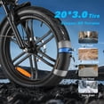 thumbnail image 6 of SAMEBIKE Foldable Electric Bike for Adults, 20"*3 Fat Tire Ebike with 750W Peak Motor, 20 MPH Max Speed, 36V13AH Removable Battery, Up to 55 Miles Range, Front Suspension Step-Thru E Bike, 6 of 10