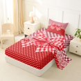 thumbnail image 2 of Erosebridal Girls Red Plaid Bowknot Twin Sheet Sets 3pcs,Teens Vintage Polka Dots Flowers Bedding,Super Cozy Room Decor, 2 of 5