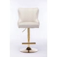 thumbnail image 3 of Hengming Velvet Bar Chair Stool - 1-Piece Set with Gold Lion Head & Anti-Skid Design, 3 of 6
