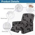 thumbnail image 4 of SCRAWLGOD Halloween Bat Spider Web Print Gray 4 Pieces Recliner Chair Cover with Side Storage Pocket, Stretchy Fitted Non Slip Reclining Chair Slipcover, Machine Washable Recliner Cover, 4 of 7