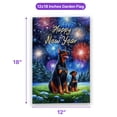 thumbnail image 5 of Happy New Year Doberman Pinscher Family Cheer Winter Midnight Firework Garden Flag 12x18in Double Sided Doberman Dog Lover Gifts Outdoor Decor - 02025, 5 of 5