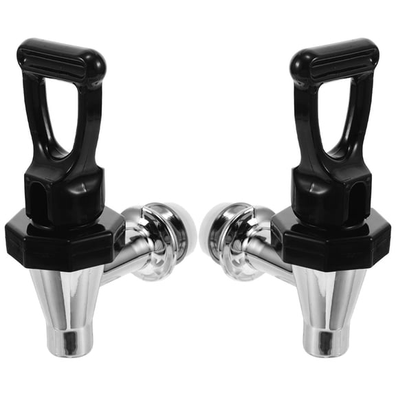 LABSERRON 2-Pack Black Replacement Spigot Faucet for Water Jugs and Cold Beverage Dispensers, Easy to Install