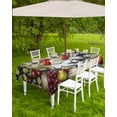 thumbnail image 4 of Fsddascl Vintage Rooster Outdoor Tablecloth - 60x84 Inch Rectangle Dining Table Cover, Pastoral Animals Plaid Waterproof Outdoor Table Cloth with Umbrella Hole & Zipper for Picnic/Patio/Party, 4 of 7