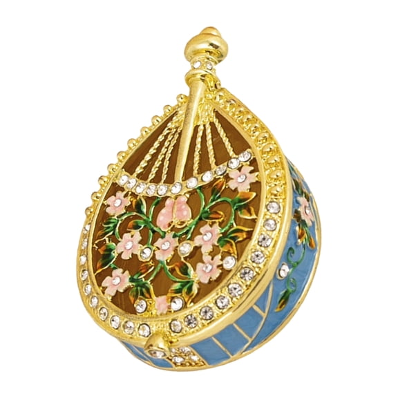 BQBQERT Beautiful Hand Painted Musical Instrument Trinket Box Decorative Music Box with Handmade Flower Patterns for Storage