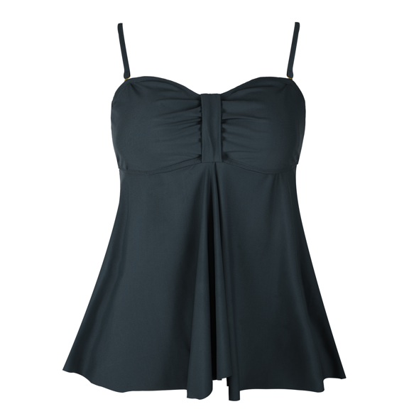 Hilor Women's Flyaway Tankini Top Bandeau Swimsuit Flowy Bathing Suit