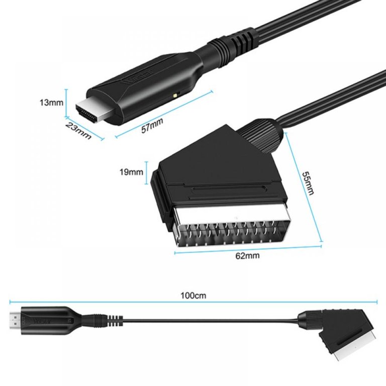 FIDECO Convertidor HDMI a SCART con Cable HDMI SCART a HDMI Adaptador con  720P / 1080P, Euroconector a HDMI para TV/Projektor STB/VHS / PS3 / Sky  BLU-Ray/Reproductor de DVD : : Electrónica