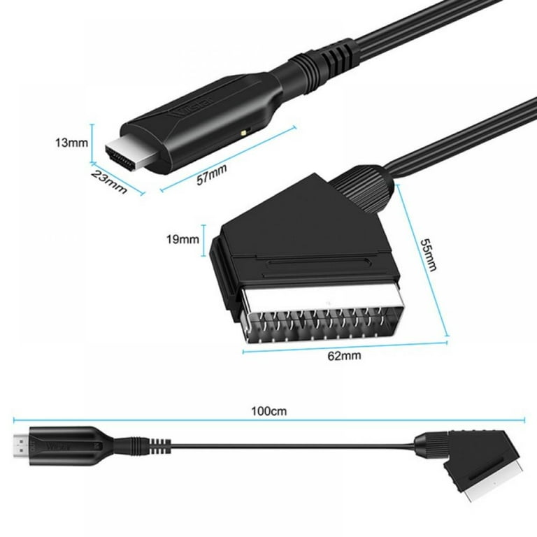 SCART to Converter HDMI-Compatible SCART Connector Portable 1 Meter/3.3ft Plug And Play Vídeo Converter SCART Signal - Walmart.com