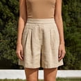 thumbnail image 5 of Admvng Women's Linen Shorts Pleated Summer Casual Trendy Shorts with Pockets, 5 of 7