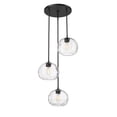 thumbnail image 4 of Z-Lite Chloe 3 Light Clear Textured Glass Steel Pendant in Olde Brass, 4 of 7
