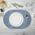 thumbnail image 4 of Oval Leather Placemats Heat Insulation Oil Proof Water Resistant Non-Slip Dining Table Mats for Home Restaurant Western Food Gray Blue Brown, 4 of 6