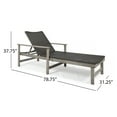 thumbnail image 5 of Noble House Hampton Outdoor Acacia Wood Chaise Lounge in Light Gray/Black, 5 of 5