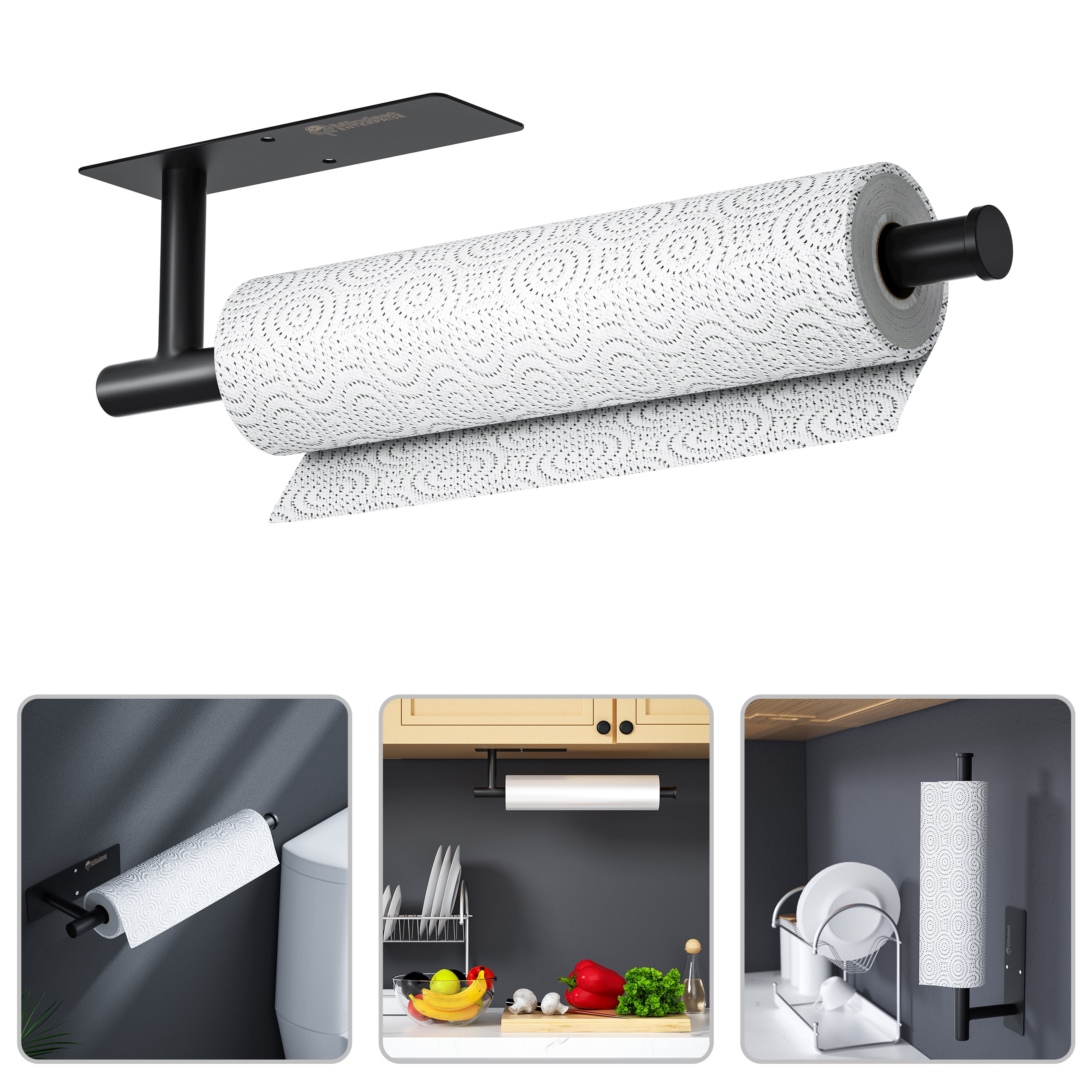Bathroom Towel Bar Wall-Mounted Towel Holder, Easy Install with  Self-Adhesive, Premium SUS304 Stainless Steel Wall Mounted Bathroom Shelf （  No Drilling ）with Adhesive Storage Organizer for Toilet Dorm and Kitchen