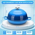 thumbnail image 5 of TLGREEN 6qt Enameled Cast Iron Dutch Oven for  Bread Baking, Non-Stick Dome-Shaped Bread Oven Pot with Lid, Silicone Handles and Scraper, Easy Cleaning, Blue, 5 of 11