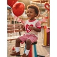 thumbnail image 6 of Miaouyo Kids Baby Boys Valentine's Day Outfits 0 6 12 18 24 Months 2T 3T 4T 5T Heart Embroidery Round Neck Short Sleeve Tops Elastic Waist Shorts 2Pcs Clothes Set, 6 of 9