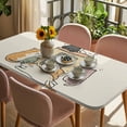 thumbnail image 3 of Beige Cute Cat Table Cloths for 5 Foot Rectangle Tables, Cartoon Funny Heater Cats Patio Waterproof Elastic Fitted Tablecloths, Washable Rectangular Table Cover for Camping, 3 of 8