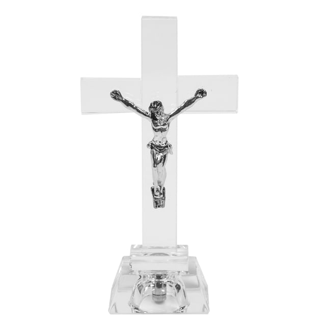 1Pc Holy Cross Adornment Unique Prayer Ornament Home Desktop Decor White