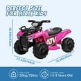 thumbnail image 4 of Kids 4-Wheeler Quad ATV, 6V Battery Powered Toddler Ride on Toys with Music & Lights, 1.2MPH Max Speed, for Ages 18-36 Months, Pink, 4 of 8
