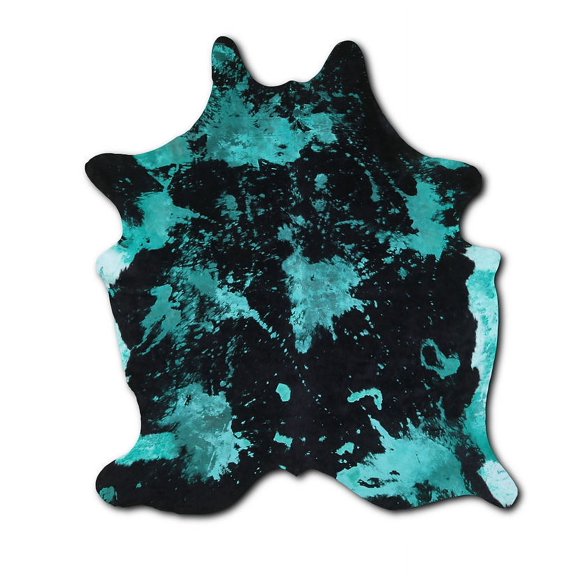 Amicable cowhide rugs for sale DISTRESSED EMERALD GREEN rug