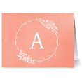 thumbnail image 1 of Note Card Café Monogram Peach ‘A’ Letter Cards | Grey Envelopes | 24 Pack | Blank Inside, Glossy Finish | Floral Monogram Design |Bulk Set | Stationery, Personalized Greeting, Thank You, 1 of 2