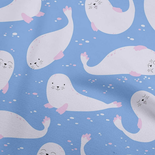 oneOone Viscose Chiffon Lavender Blue Fabric Kawai Fabric For Sewing Printed Craft Fabric By The Yard 42 Inch Wide