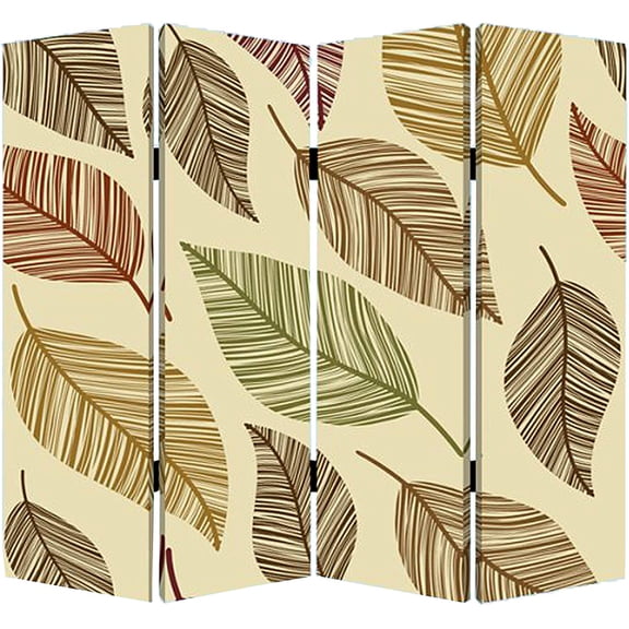 1" x 84" x 84" Multi Color Wood Canvas Perpetual Leaf  Screen