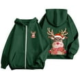thumbnail image 3 of Christmas Hoodies for Women 2025 Long Sleeve Zip Up Reindeer Graphic Hooded Sweatshirt with Pockets Jacket Coat, 3 of 8