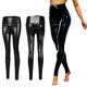 thumbnail image 2 of Women's Glossy Elastic Nine Tenths Trousers Fashionable Skinny Pants Body Hugging Pants Suitable For Various Occasion black shiny leather XL, 2 of 4