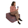thumbnail image 2 of Abstract Rectangle Pouf, Repetitive Colorful Round Triangles Geometrical Retro Pattern, Under Desk Foot Stool for Living Room Office Ottoman with Cover, 25", Vermilion Petrol Blue, by Ambesonne, 2 of 4