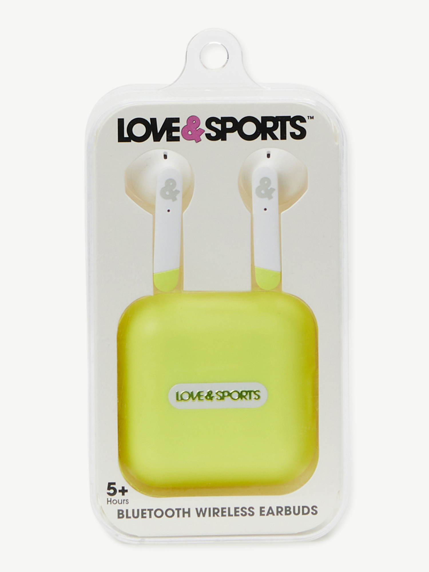 Love & Sports Bluetooth Wireless Earbuds and Charging Case, Neon Lime - image 3 of 5