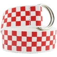 thumbnail image 1 of D-Ring Buckle Checkered Belt For Women/Men Long Canvas Web Belts, 1 of 5