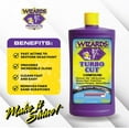 thumbnail image 4 of Wizards Turbo Cut Compound – 32 fl oz | Medium-to-Fine Water-Based Scratch Remover for Cars, Boats & Clear Coats | Silicone-Free, Easy-Clean Formula, 4 of 6