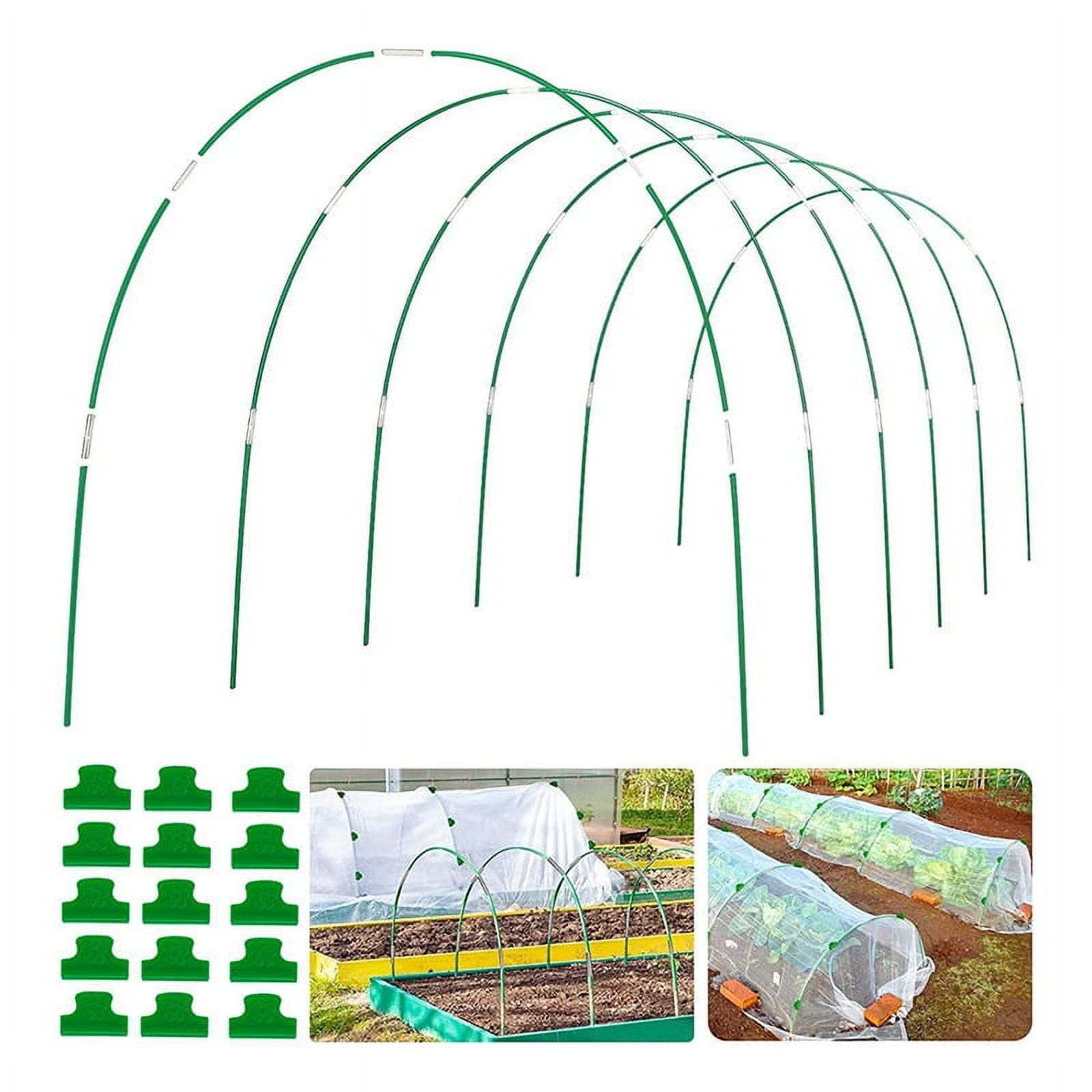 Garden Hoops for Raised Bed, 6 Sets of 8FT Long Greenhouse Hoops Grow Tunnel, Rust-Free Fiberglass Support Hoops Frame