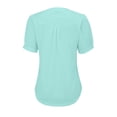 thumbnail image 7 of T Shirts For Women Womens Tops V Neck Tops Puff Short Sleeve T Shirt Pleated Floral Printed Tunic Blouse Shirts, 7 of 7